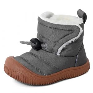MASOCIO Bottes Bebe Garcon Fille Hiver Boots Bottines Neige B&eacute;b&eacute; Enfant Gar&ccedil;on Chaussons Fourr&eacute;s Fourre Chaussures Chauds Fourrure Fourrees Gris 2 (Taille Fabricant: CN 27) EU 26 (Ortego, neuf)