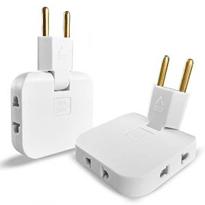 2x Multiprise Plate Derriere Meuble avec 3 Prises | Prise Plate avec Connexion Pivotante 180º | Multiprise Murale avec Adaptateur EU-US | Prise Multiple 16A/250V | Multiprise Extra Plate | Multiprises (Rainbow185, neuf)