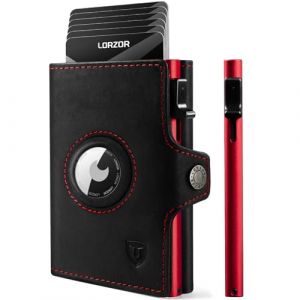 LORZOR Porte Carte Airtag avec Porte Monnaie, Portefeuille Airtag avec RFID, Portefeuille Homme Cuir Véritable, Porte Carte Homme pour 10 Cartes, Porte Monnaie avec Compartiment à Billets (ReturnRate, neuf)