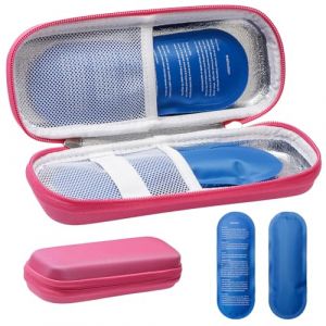 KeyQueen Pochette Isotherme Insuline Sac Isotherme à Insuline avec 2 Poche de Gel Poche Glacière Trousse à Insuline Sac Isotherme Medicament Voyage pour Diabétique (Rose) (MaiErKen, neuf)