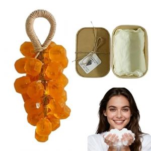Savon de raisin de cristal, savon de raisin sur une corde, personnalis&eacute; original fait &agrave; la main, savon nettoyant doux, peau lisse, lavage des mains et bain, douche de la peau d'hygi&egrave;ne (Marigold) (DiCha-FR, neuf)