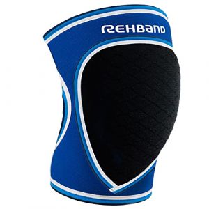 Rehband Genouillères Rembourré pour le handball et le volleyball Genouillères - confortables et près du corps, protègent l'articulation du genou, Couleur:Bleu, Taille:L (Rehband, neuf)