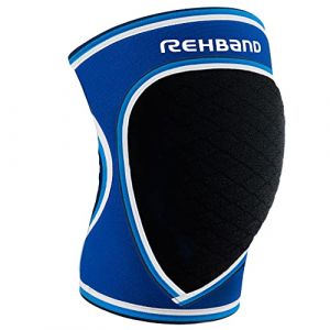 Rehband Genouillères pour le handball et le volleyball Genouillères - confortables et près du corps, protègent l'articulation du genou, Couleur:Bleu, Taille:L (Rehband, neuf)