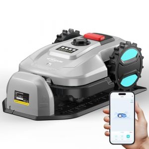 YARDCARE E400 Robot Tondeuse, Contrôle Via Application, Jusqu’à 400 m², Recharge Automatique, Capteur de Pluie, Moins de 60 DB, Largeur de Coupe 18 cm, Hauteur Réglable 20–60 mm (YARDCARE Direct EU, neuf)