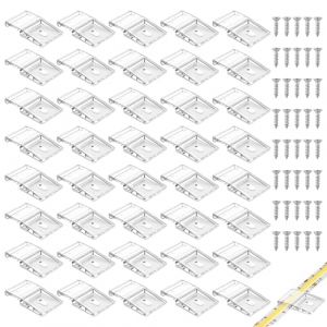 40 Clips de Fixation Transparents pour Vandes Lumineuses, Fixation Ruban Led Convient avec Vis Fixation Sécurisée pour Bandes LED 10mm IP30/IP65 2-4 Broches pour Installation en Intérieur et Extérieur (JuYiMingRu, neuf)
