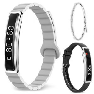 Montre Connect&eacute;e Homme Femme avec Podometre, 16.5g Petit &Eacute;cran Smartband, Rythme Cardiaque SpO2 Surveillance Sommeil Calories, 12 Modes Sportifs Fitness Tracker Etanche Smartwatch pour Android iOS (mayfive, neuf)