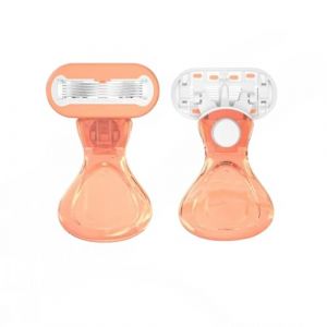 Rasoir à manche court pour femme avec cinq lames, peut enlever l'excès de poils du corps des bras, des jambes, des aisselles, des zones privées, etc. Réutilisable, avec têtes de rasoir remplaçables (SunWings, neuf)