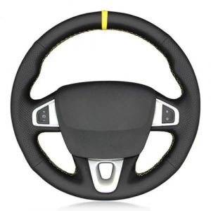 DZSYANJIASM Couvre Volant Voiture pour Megane 3 Coupé GT RS 2010 – 2014 2015 2016 Housse Volant Voiture en Cuir Artificiel Noir Couvre-Volant Couvre Volant Auto (Color : Fil Noir) (Lonely Wine, neuf)