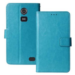 Dingshengk Flip Premium Cuir Housse Magn&eacute;tique T&eacute;l&eacute;phone Coque TPU Silicone pour Doro Liberto 8031 4.5" &Eacute;tui Cas Couverture Protecteur Case Portefeuille Cover Business Wallet (Bleu) (Dingshengk, neuf)