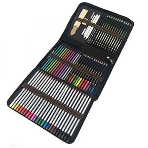 Crayons de Couleurs et Crayons de Dessin avec Accessoires,Pochette avec zip Inclus Crayons Couleurs Crayon de Charbon Graphite Outils pour Dessiner,Id&eacute;al pour Adultes et Enfants (shengshumaoyi, neuf)