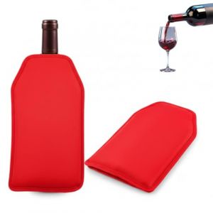 Manchon Refroidisseur de Vin et Champagne, Glaci&egrave;re pour Bouteille de Vodka et Tequila, Accessoire de Cong&eacute;lateur (rouge) (FineCare, neuf)