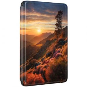 Coque pour Kindle Paperwhite 2018 10e Génération Flip Etui Cuir PU Silicone Case Magnétique Auto Veille/Réveil Anti Chute Cas Champ Peinture Arbre Motif Housse Kindle Paperwhite 10eme Gen (4) (SGKITM, neuf)