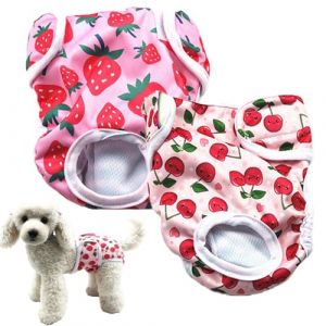 2pi&egrave;ces Couche Chien Femelle,Couche pour Chien Femel,Couches pour Chiens Femelle Lavables,Culotte Hygi&eacute;nique R&eacute;utilisable pour Animaux,pour P&eacute;riode de Chaleur,Fi&egrave;vre ou D'incontinence (S) (cunsheng, neuf)
