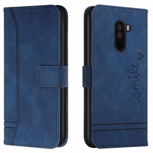 Lihondar Coque pour Xiaomi Pocophone F1, Protection Portefeuille Etui &agrave; Rabat Housse Premium en Cuir PU avec Antichoc TPU Fermoir Magn&eacute;tique Flip Pochette Housse pour Xiaomi Pocophone F1 (Bleu) (LiHondar, neuf)