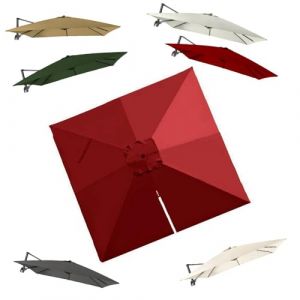 IMUNKT 3x3M Auvent De Remplacement Pour Parasol Déporté Carré Toile De Rechange Pour Parasol De Jardin Extérieur UPF 50+ Housse De Rechange 8 Baleines(Burgundy) (yuanyoumai, neuf)