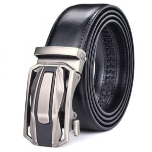 Poyuad Ceinture en cuir pour hommes, 90-160cm de large, 3.5cm, avec boucle coulissante automatique, grande taille, assortie &agrave; un jean et un pantalon de costume,160 (XYJDSM, neuf)