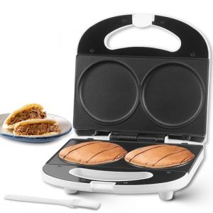SugarWhisk Mini Crepiere Electrique, Machine a Crepe, Appareil Pancake, Machine a Pancake, idéale pour les crêpes, les biscuits, les oeufs, les Arepas et les sandwichs du petit déjeuner, blanc (SugarWhisk Direct, neuf)