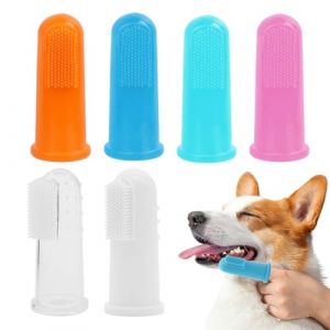 LACHT Brosse &agrave; Dent Doigt B&eacute;b&eacute;,6 Pcs B&eacute;b&eacute; Brosse &agrave; Dents Doigt Silicone pour Brossage des Dents et Massage des Gencives Doigt pour B&eacute;b&eacute; avec Cas Clair pour 0-24 Mois (candy27seven, neuf)