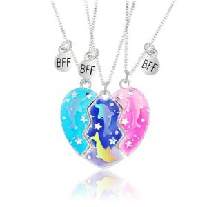 JYNXOR Collier D'amiti&eacute; Pour 3, 3 Pi&egrave;ces Collier BFF Femmes Collier Amiti&eacute; pour 3 Collier Amiti&eacute; BFF Collier D'amiti&eacute; Pour 3 Filles Cadeaux de Bijoux pour Filles (SHOPSCAPE INK, neuf)
