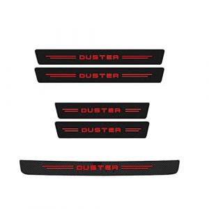 5 pi&egrave;ces autocollant de seuil de seuil de porte de voiture autocollant de protection de pare-chocs de coffre compatible avec Dacia DUSTER Logo Badge 2021 2020 2019 2018 2017 accessoires (Color : Red (shanxixiyuekaluofushiyouxiangongsi, neuf)