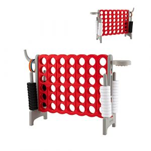DREAMADE Puissance 4 Géant pour Enfants sur Pied 84 x 33 x 79 CM avec 42 Anneaux, Levier de Réinitialisation du Jeu, Jeu de Société pour Réunions de Famille,Maternelle,Camping (Gris) (DREAMADE, neuf)