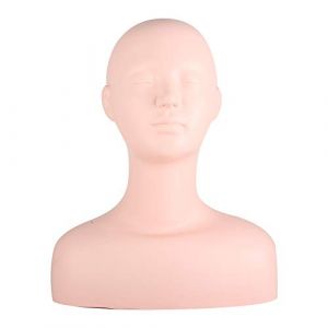 Massage Visage Mannequin Esthétique Mannequin Simulation Formation Mannequin Mannequin Tête Modèle avec Épaule Tête De Poupée pour Coiffeurs Mannequin Maquillage Pratique, (Reminnbor, neuf)