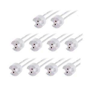 Bin-pin base de 10 Pièces, Connecteur MR16,G4,GU5.3, GZ4, MR11,12V Halogène Incandescent LED douille de lampe, Base en Céramique (Velainwom, neuf)