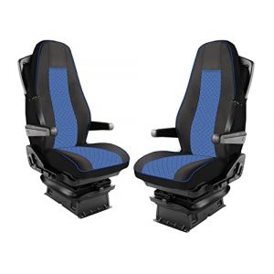 Generisch Lot de housses de si&egrave;ge pour camion Volvo FH4 FH5 en cuir &eacute;cologique 1+1 (bleu) (PRO GROUP DE, neuf)