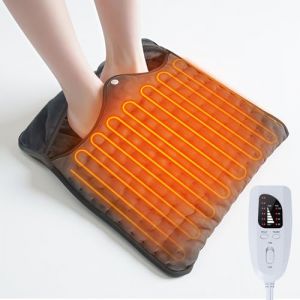 Olycism Chauffe Pied Electrique 40 * 40, 24 Options - Chauffe Pieds - Technologie De Protection Contre La Surchauffe - Arr&ecirc;t Automatique, Chauffe Pieds Chauffant &Eacute;lectrique Gris Fonc&eacute; (YIXUN-YUN, neuf)