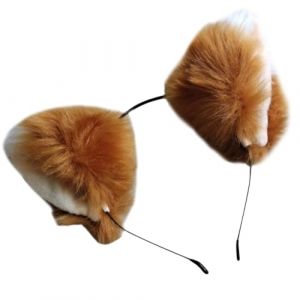 Abaodam Bandeau Oreilles De Chat En Fausse Fourrure Peluche, Serrage-t&ecirc;te Cosplay &Eacute;l&eacute;gant, Couleur Camel Et Blanc Cass&eacute;, Accessoire F&ecirc;te Et Costume Femme Adulte, Taille Unique Confortable (Jericho&Jess, neuf)