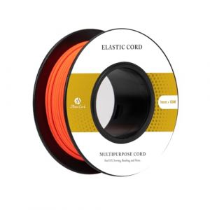 Abma Cord Fils Elastique 1mm x 10m Cordon Elastique Rond Corde Elastique Sandow Elastique Ficelle pour Bracelet, Masques, Collier, Bijoux, Chapeau, Camping - Orange N&eacute;on (Abma Cord EU, neuf)