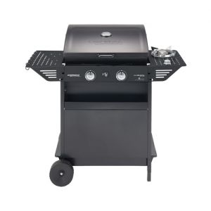 Campingaz Xpert 200 LS Plus Rocky BBQ &agrave; gaz en pierre de lave, chariot BBQ avec 2 br&ucirc;leurs et 1 br&ucirc;leur lat., couvercle + thermom&egrave;tre, plateau lat. rabattable, pot. 8,200 kW + 2,1 kW br&ucirc;leur lat. (AltopiedeG, neuf)