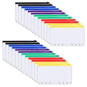 30 Pcs Pochettes Classeur A6 Taille Pochette Zip 6 Trous Pochette Transparente Plastique Dossiers Imperm&eacute;able sac &agrave; Feuilles Mobiles pour Classeur Carnet (Hpingd, neuf)