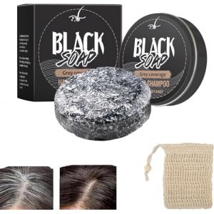Shampoing Cheveux Blanc Solide,Reverse Gray Hair Shampoing Solide,Shampooing Colorant Cheveux Blancs,Anti Cheveux Blanc Savon Noir Cheveux Anti Gray Bar Black Soap,Cheveux Gris Assombrissant Savon (1) (9suYzi, neuf)