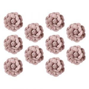 BATHVEVE Accessoires de Cheveux DIY 10 Pi&egrave;ces en Cuir Microfibre Rose Corail, Fleurs de Cam&eacute;lia D&eacute;coratives pour V&ecirc;tements, Broches &agrave; Coudre, Ornements L&eacute;gers pour Mariage et Coiffure (MINAMYIO, neuf)