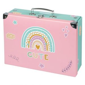 Baagl Valise pour Enfants - Mallette en Carton pour Jouets et Fournitures Scolaires, Pliable avec Poignée en Métal, Arc-en-Ciel (PRESCO GROUP A.S., neuf)