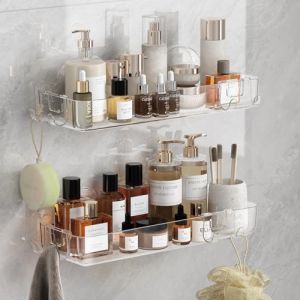 rigors Étagère de salle de bain en acrylique transparent, finition chromée (Rigors Lighting, neuf)