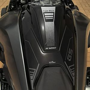 Resin Bike Autocollant Moto Compatibles avec BMW R 1250 GS Triple Black 2021-2024. Protection de Réservoir Contre Les Chocs et Les Éraflures. Autocollant 3D Résinés - Effet Argent et Noir (ResinBike, neuf)