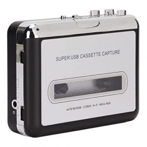 Enregistreur Lecteur Convertisseur de Cassettes en MP3 2-en-1, Lecteur de Musique Audio Cassette Portable, Lecteur de Cassettes USB de Cassettes en MP3 avec Casque pour Ordinateur Portable (Pusokei, neuf)