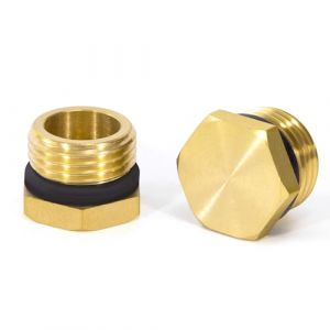 Bouchon en Laiton, 2 Pi&egrave;ces 1/2 Pouce M&acirc;le Capuchon en Laiton avec Caoutchouc, Hexagonal Capuchon de Tuyau Filet&eacute; pour Machine &agrave; Laver, Robinet, Conduite d'eau (AMPHOLY VORTEXA S.R.L., neuf)