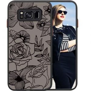 POUHYE Coque pour Samsung Galaxy S8 Etui, Case de Protection Antichoc en Silicone Souple, Coque Mate Translucide Anti-Rayures Dur PC, Housse Prot&eacute;ger L'appareil Photo, 3D Imprim&eacute; Rose Design (SUPGUARD-EU, neuf)