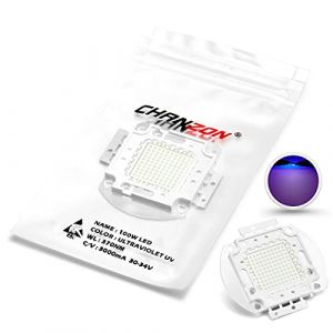 Chanzon Puce LED Haute Puissance 100W Violet Ultraviolet (UV 370nm/3000mA/DC 30V-34V/100 Watt) Composants d'émetteur de lumière SMD COB Diode 100 W Ultra Violet Ampoule Lampe Perles Éclairage DIY (Chanzon FR, neuf)