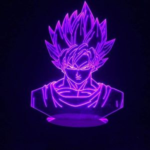 3D Veilleuse Dragon Ball Z Goku, Veilleuse 3D Lampe de table USB LED Cadeaux assez cool pour cadeaux d'anniversaire de No&euml;l pour gar&ccedil;ons hommes filles, femmes et enfantsanniversaire (ZBLanc, neuf)