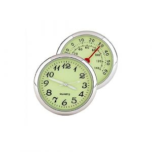 Baceyong 2x horloge moniteur num&eacute;rique Clip lumineux/thermom&egrave;tre &agrave; coller multicolore universel, horloge &agrave; quartz de voiture + thermom&egrave;tre (Baceyong, neuf)