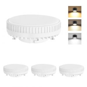 GeyouLux Ampoule GX53 LED 7W, Ampoule LED GX53 Blanc Chaud 3 CCT, Remplace une Ampoule Halogène de 60 W, 800 lm, IRC 80+, 3 000 K/4 500 K/6 500 K, Pour Cuisine, Non Dimmable, Lot de 4 (Geyoulux, neuf)