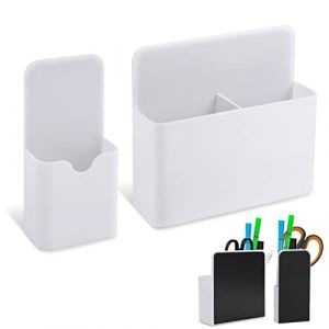 LUTER 2pcs Rangement Crayon Mural, 2 Tailles Pot Crayon Type de Suspension Blanc Pot Crayon Aimant&eacute; pour R&eacute;frig&eacute;rateur Tableau Blanc Casier Stylo Crayon Maison Bureau &Eacute;cole (iHision, neuf)
