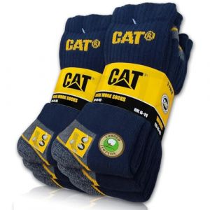 CAT Caterpillar Lot de 6 paires de chaussettes de travail pour homme et femme Tailles 35-50, bleu, 35-40 (ST-Deals, neuf)