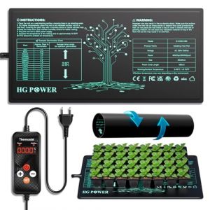 HG Power Tapis Chauffant avec Thermostat, Tapis Chauffant Semis Plante pour Mini Serre Chauffante, Tapis Chauffant Terrarium Nappe Chauffante Serre avec R&eacute;gulateur de Temp&eacute;rature, 53 cm x 25 cm, 55W (GQ-Direct, neuf)