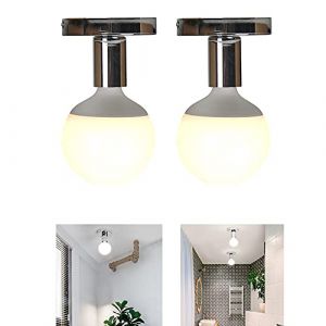 2 pièces,Industriel Plafonnier Industrielle Vintage métal Suspension,Plafonnier Fer forge Mini plafonnier créatif moderne,pour Entrée,Porche,Couloir,Grenier,allée,buanderie,Salle à Manger,（Argent）. (Chao Zan Maoyi, neuf)