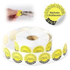 Lot de 1000 plaques de test pluriannuelles 2025-2030 30 mm pour la prochaine date d'examen Jaune Plaque de contrôle pour appareils électriques Autocollants en chlorure de polyvinyle Étiquettes (wancang, neuf)
